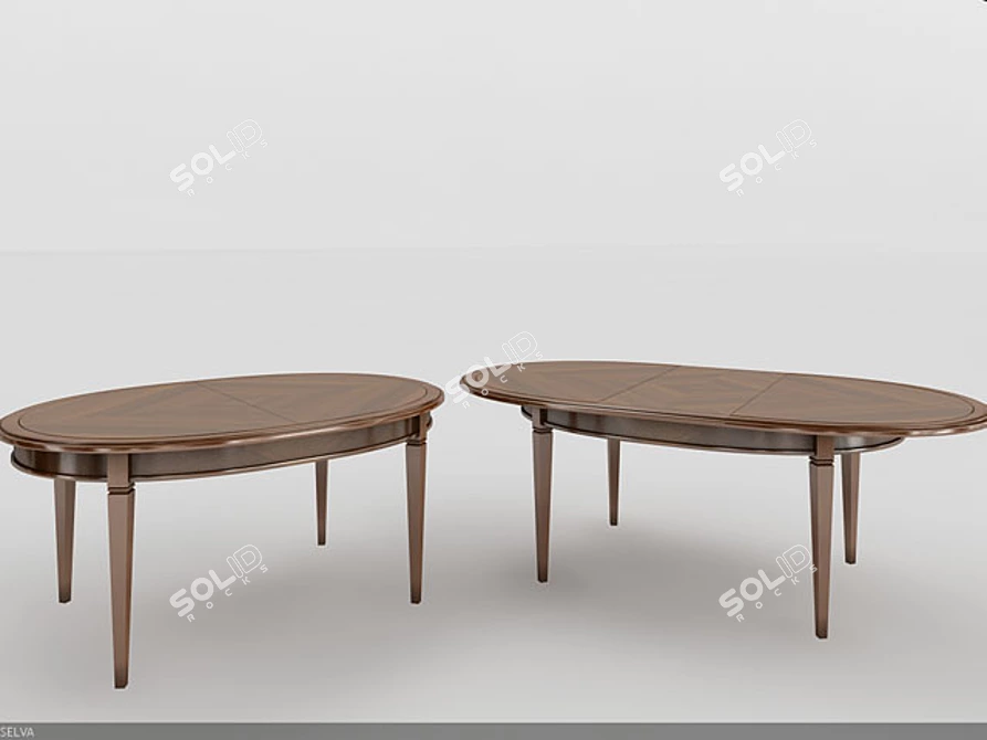 Elegant Oval Dining Table 3D model image 1