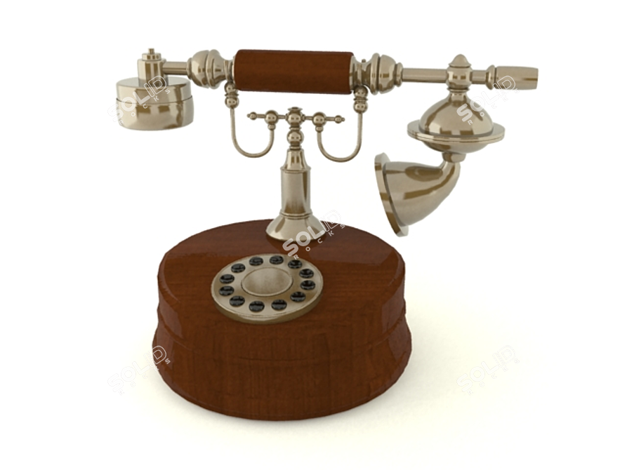 Vintage Wood Phone: Caesar 3D model image 1
