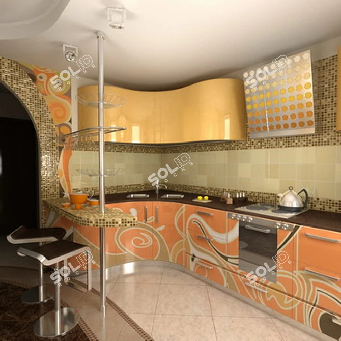 Boho Kitchen Vibes 3D model image 1