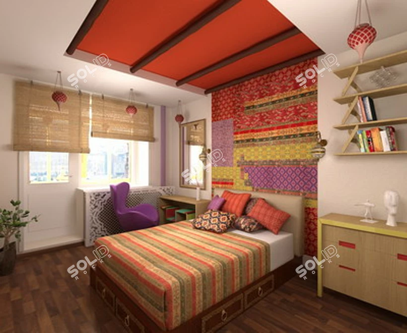 Storage Bed with Versatile Drawers 3D model image 1