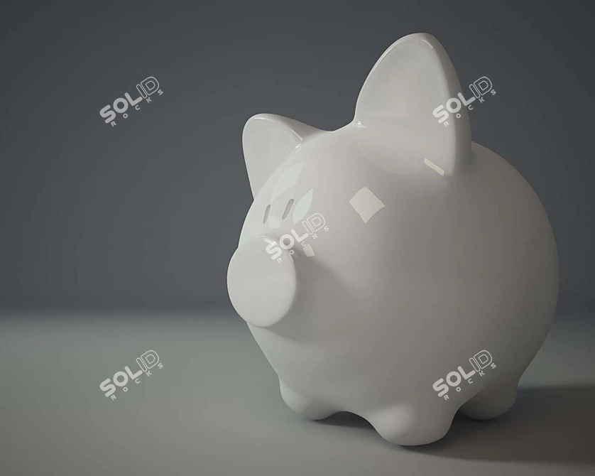 Quirky Piggy Bank: A Cute Saving Companion 3D model image 1