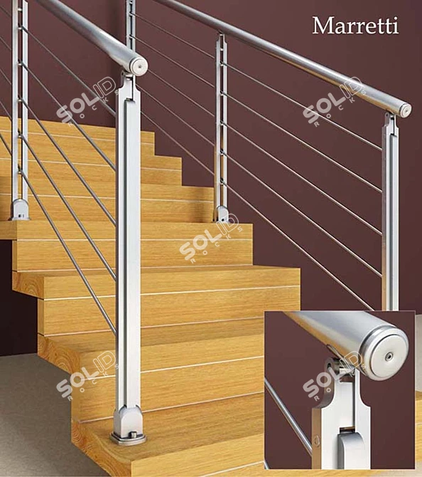 Marretti Straight Ladder 3D model image 1