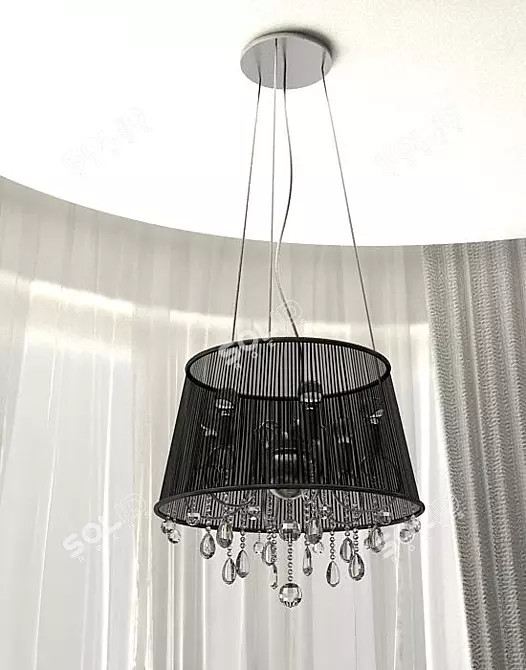 Modern Ceiling Luminaire with Textured Finish 3D model image 1