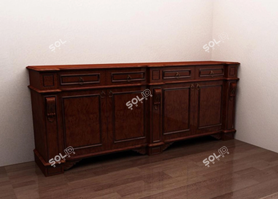 Elegance in Wood: Chest of Drawers 3D model image 1