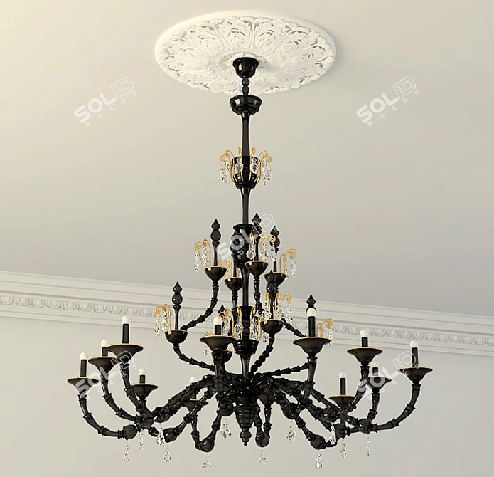 Elegant Crystal Chandelier 3D model image 1