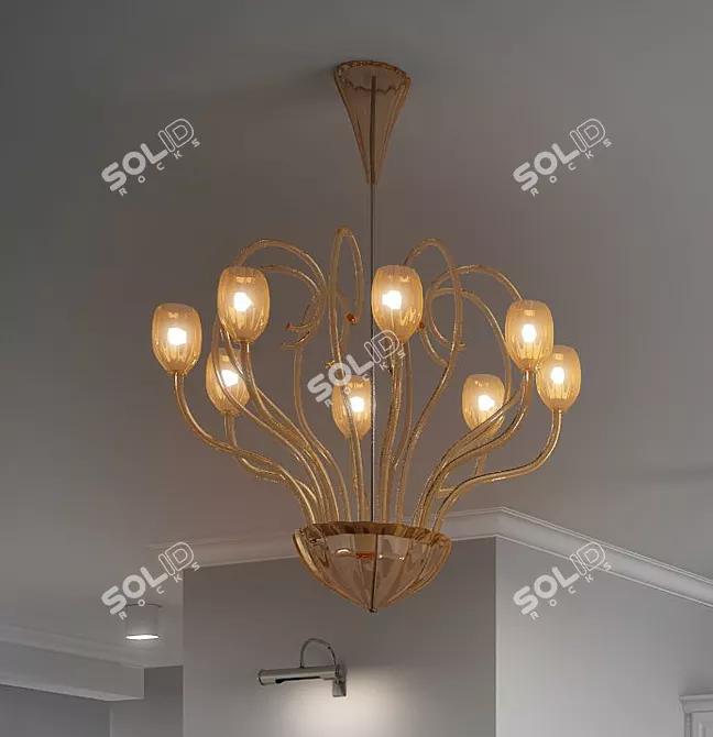 Elegant Axo Light Chandelier 3D model image 1