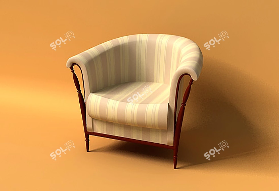 Russian-inspired Armchair: Uniquely Crafted Comfort 3D model image 1