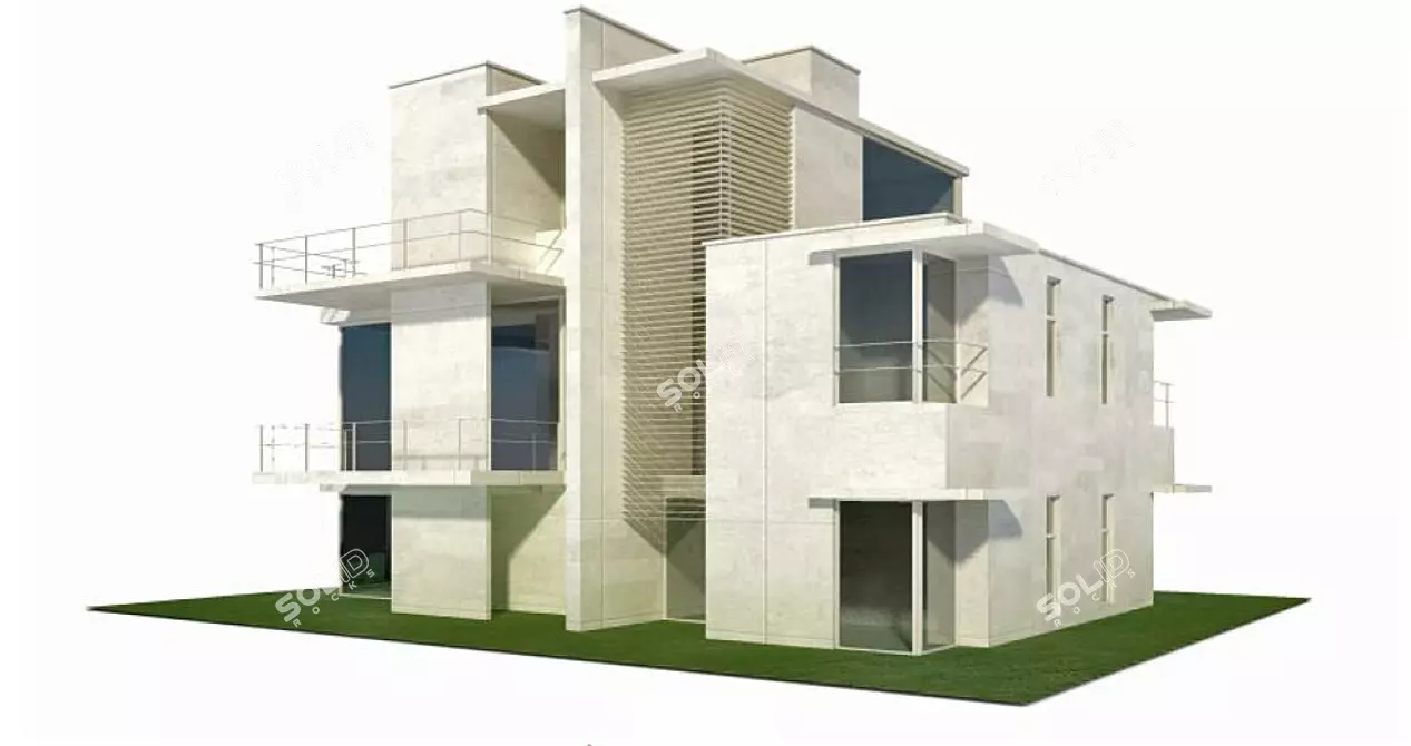 Luxury 3D Villa with Vray 3D model image 1