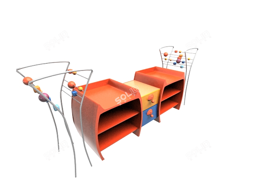 Sleek Baby Changing Table 3D model image 1