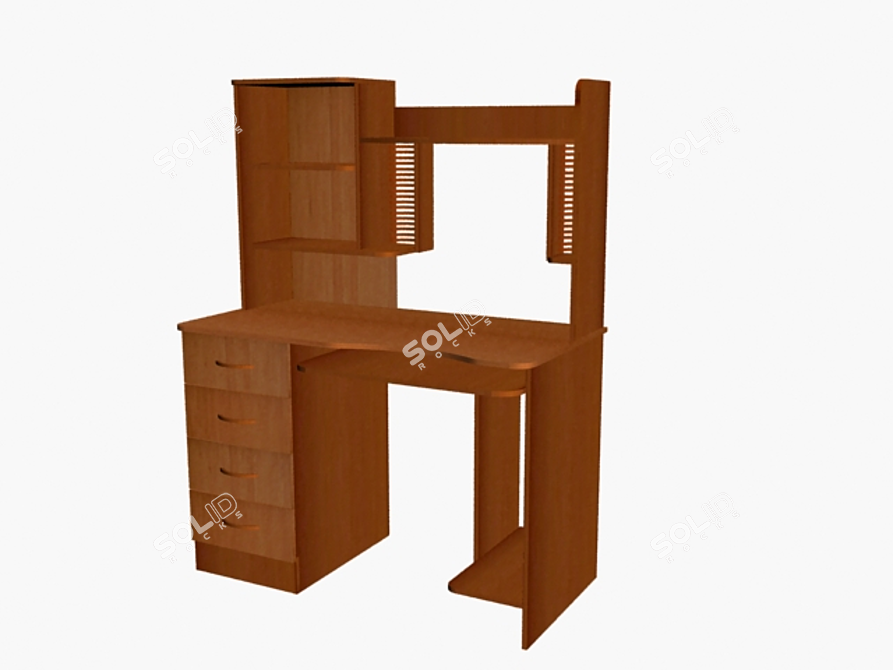 Efficient Durable Computer Desk 3D model image 1