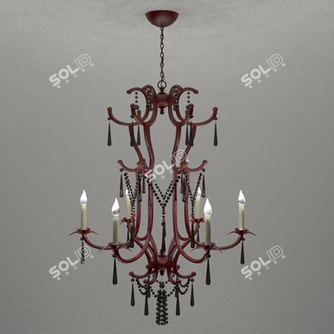 Elegant Pagoda Chandelier by Arteriors 3D model image 1