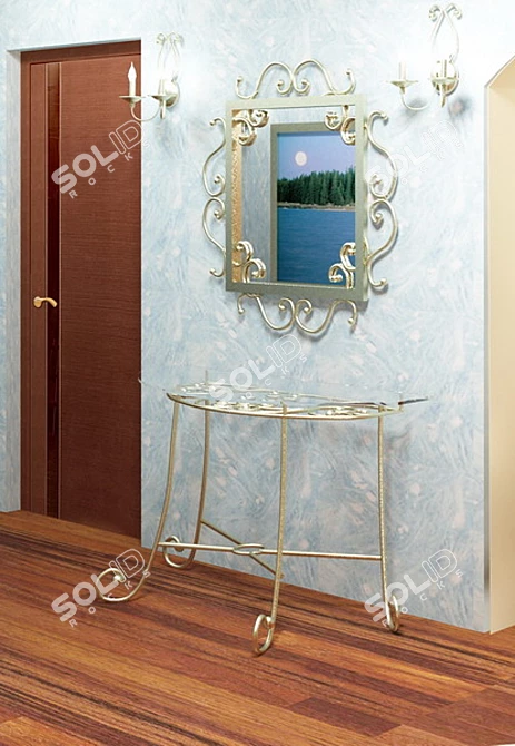 Elegant Console Mirror Combo 3D model image 1