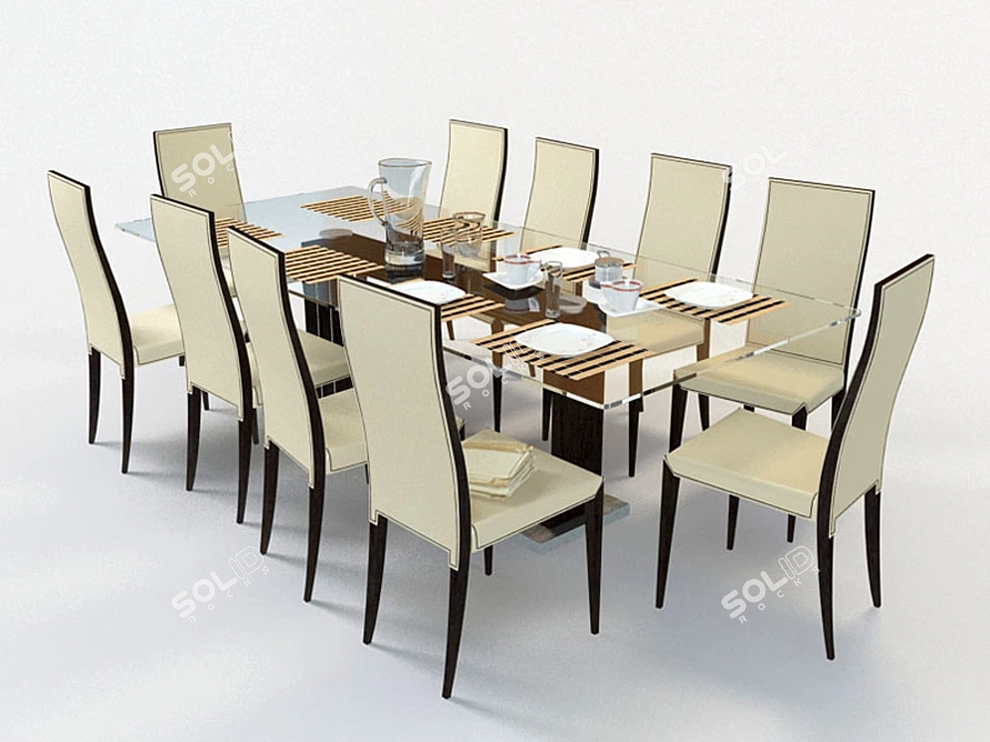 Italian Dining Set: Sebastien Italia 3D model image 1