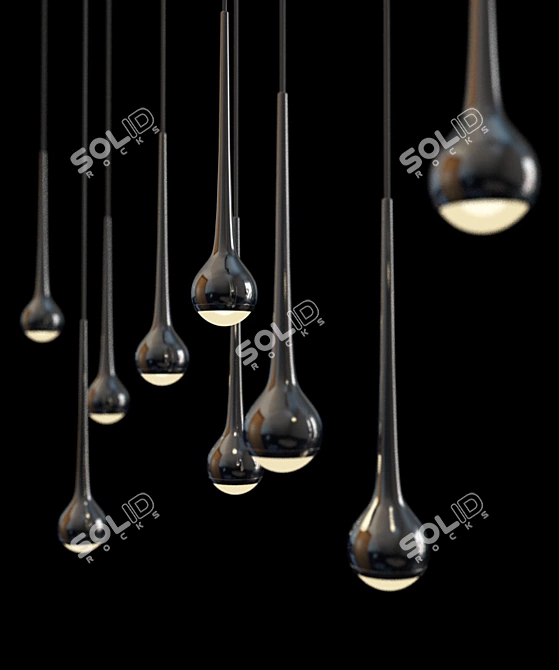 Flowing Elegance Pendant 3D model image 1