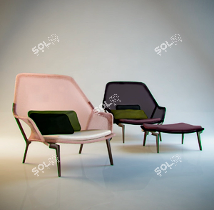 Elevate Relaxation with Slow Chair 3D model image 1