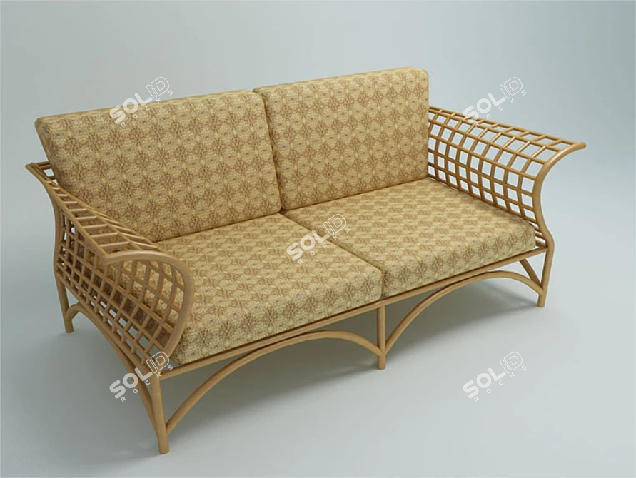 Cozy Garden Sofa 3D model image 1