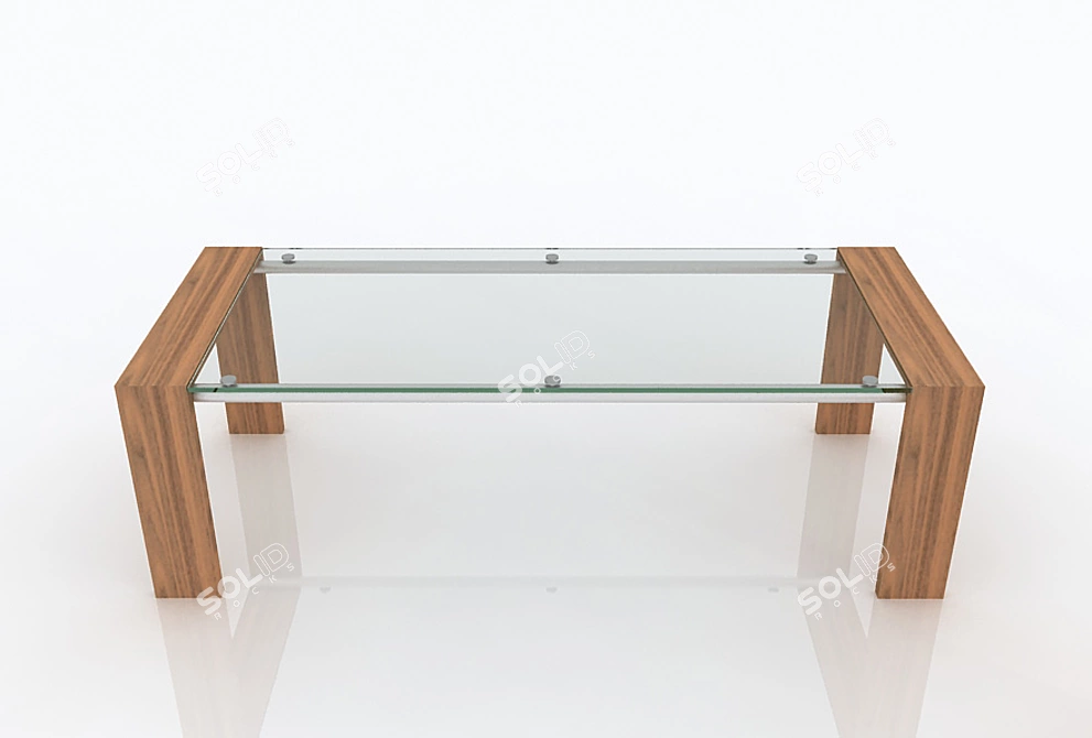Executive Glass-Top Desk 3D model image 1