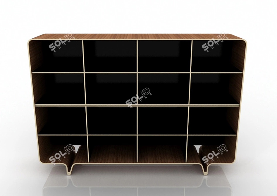 Modern Zebrawood Rack 3D model image 1