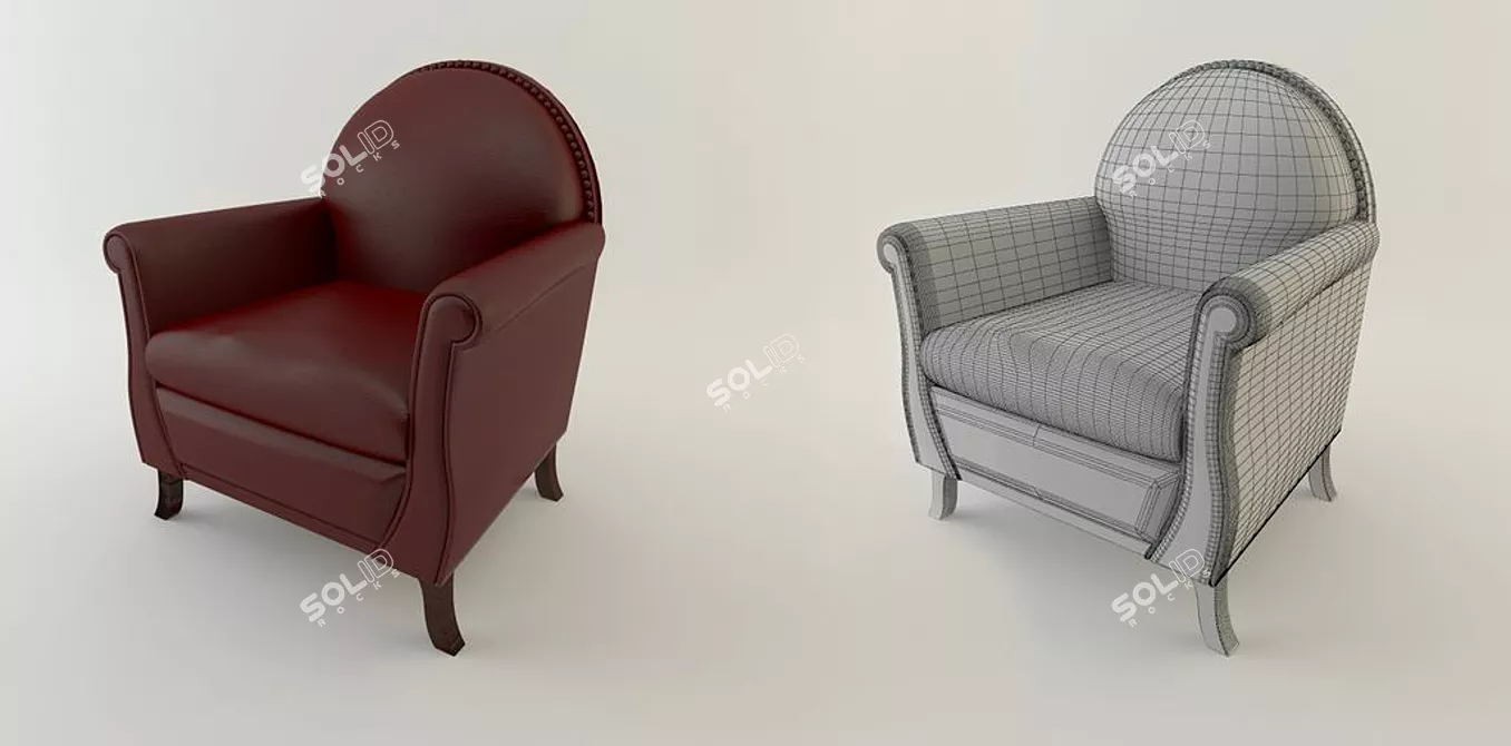 Leather Lyra Chair 3D model image 1