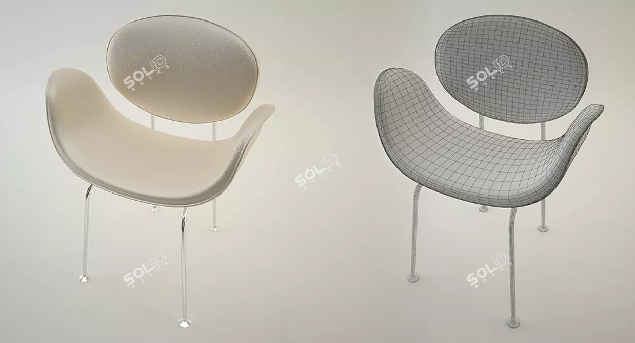 Sleek Violet Armchair: P-Fasem 3D model image 1