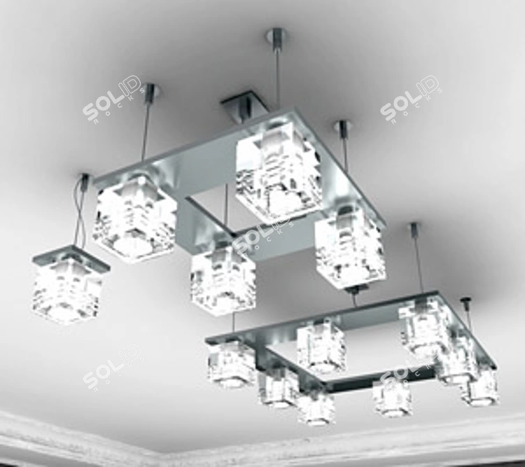 Elegant Ceiling Chandeliers Set 3D model image 1