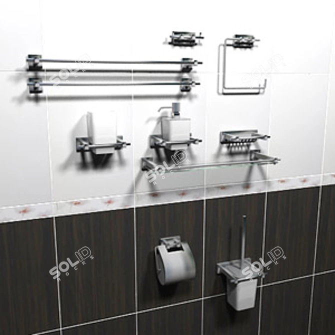 Essential Bathroom Accessories 3D model image 1