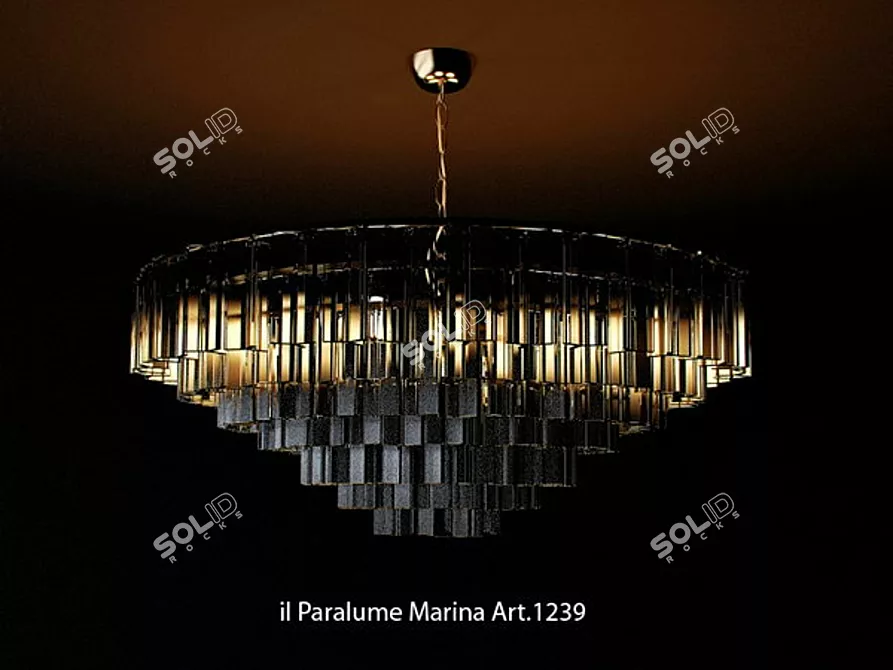 Elegant Italian Art Chandelier 3D model image 1