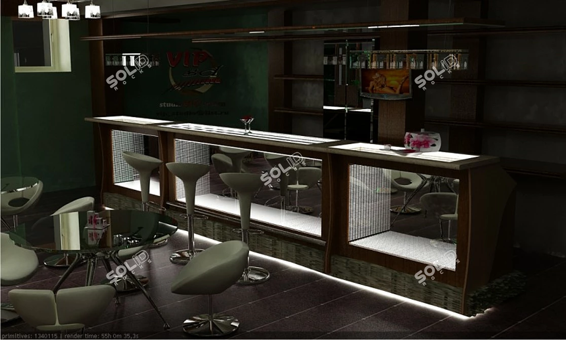 3D Tunnel Effect Bar Counter 3D model image 1