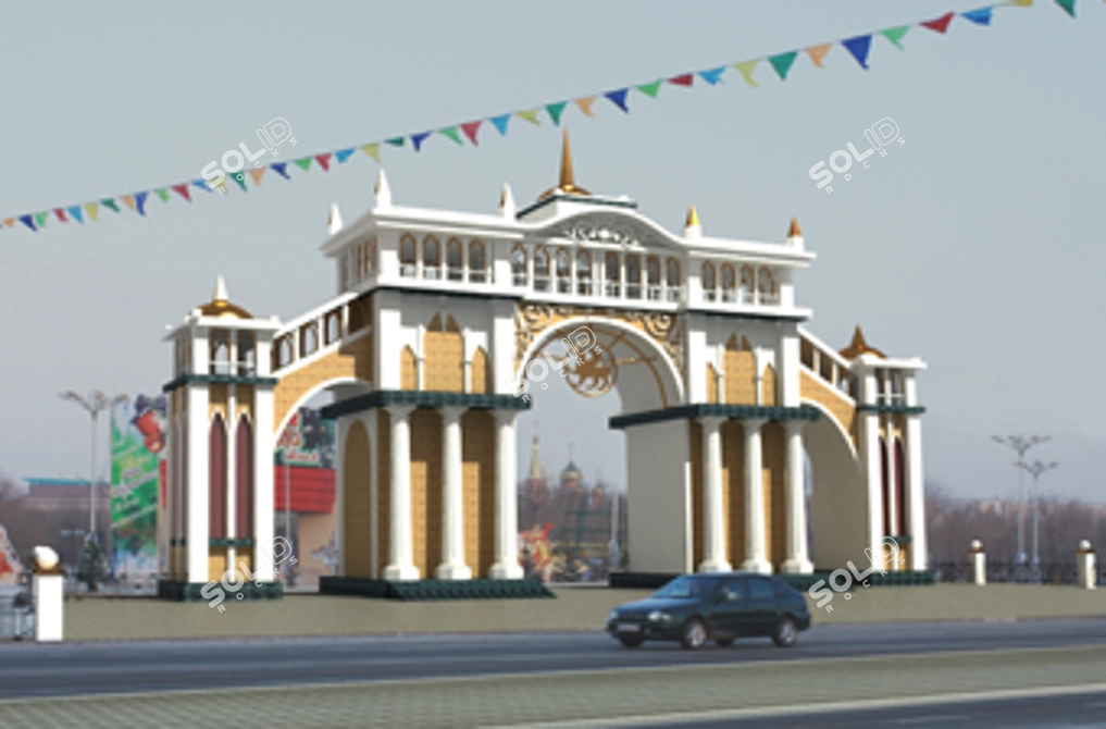 Archway Park Entrance with Observation Deck 3D model image 1