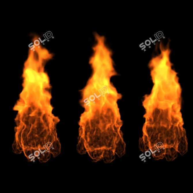 Transparent Animated Fire Texture 3D model image 1