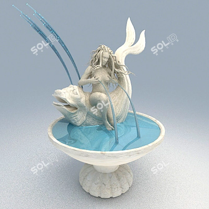 Baroque Style Fountain: Elegance in Motion 3D model image 1