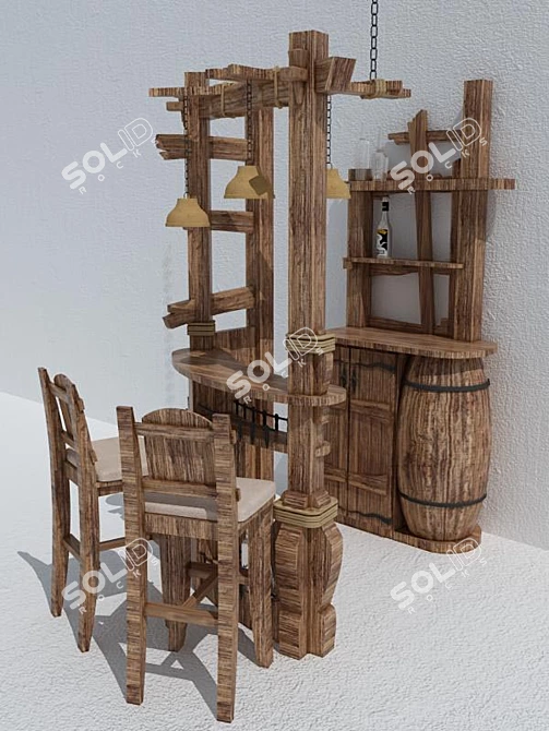 Chic Barna Rack: Stylish Storage Solution 3D model image 1