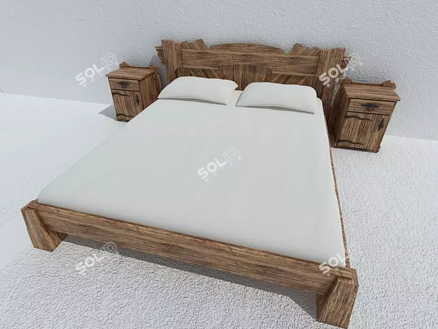 "Chic" Bed - Sleek and Stylish 3D model image 1