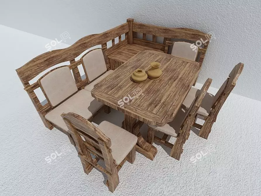 Elegant Dining Set by "Chic 3D model image 1