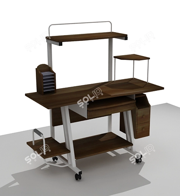 Sleek Computer Desk: Model TT-500B 3D model image 1