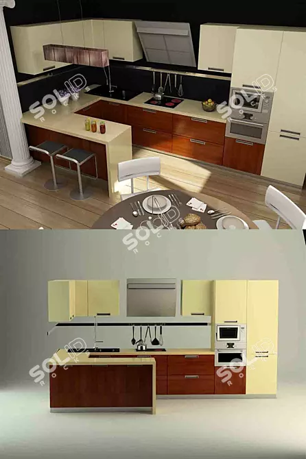 Modern Kitchen Collection: SCAVOLINI 3D model image 1