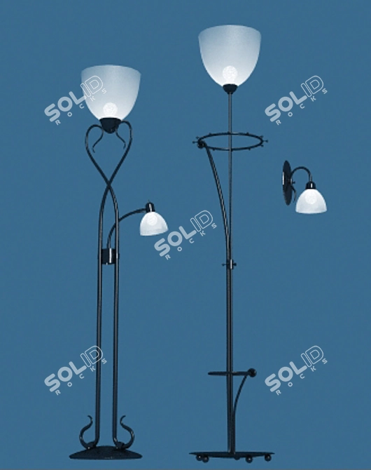 Coat Rack Floor Lamp 3D model image 1