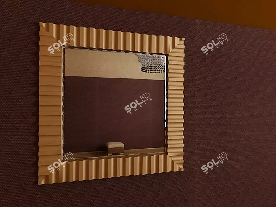 Golden Mirror Frame with Intricate Textures 3D model image 1