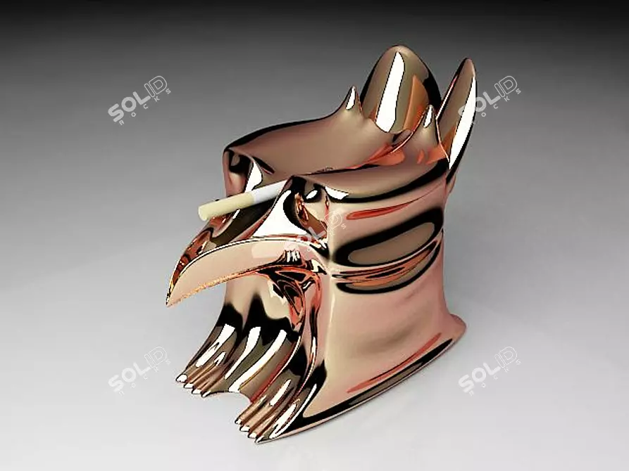 Golden Griffin Ashtray 3D model image 1