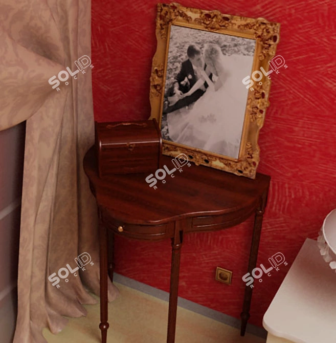 Modern Bedside Table Set: Box, Picture & More 3D model image 1