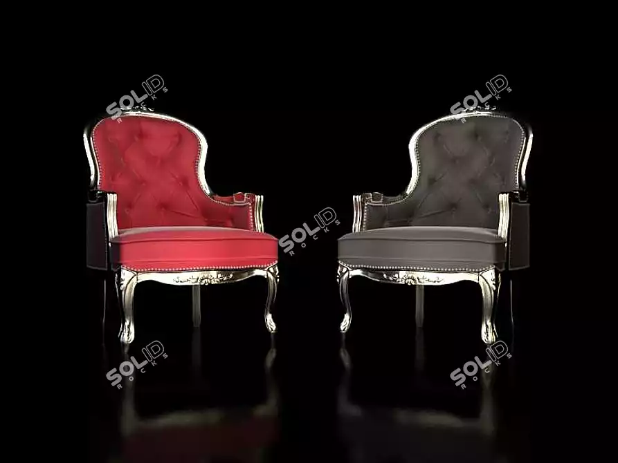 Elegant European Armchair 3D model image 1