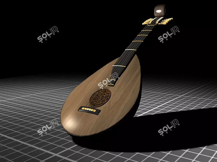 Vintage Lute: Strum the Classics. 3D model image 1