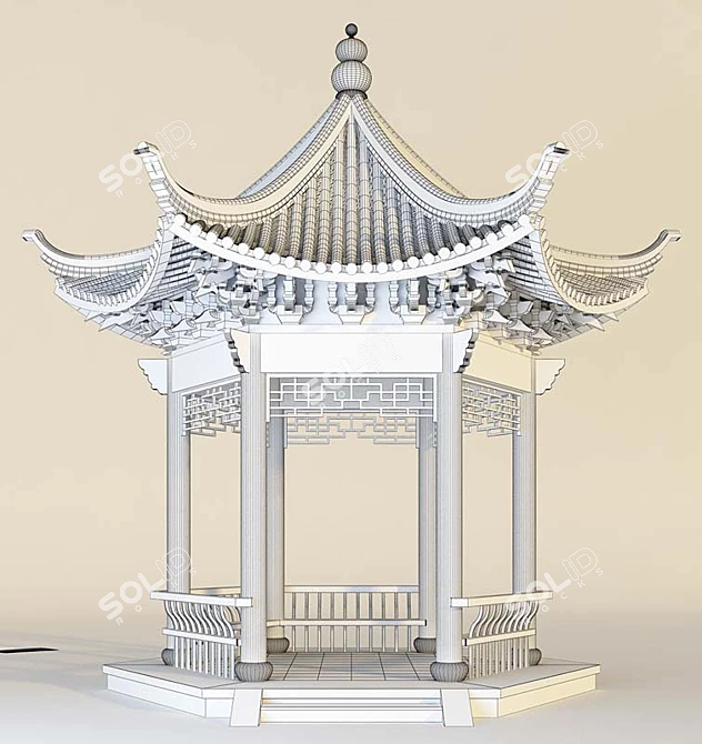 Beautiful Chinese Pergola-Only Model 3D model image 1