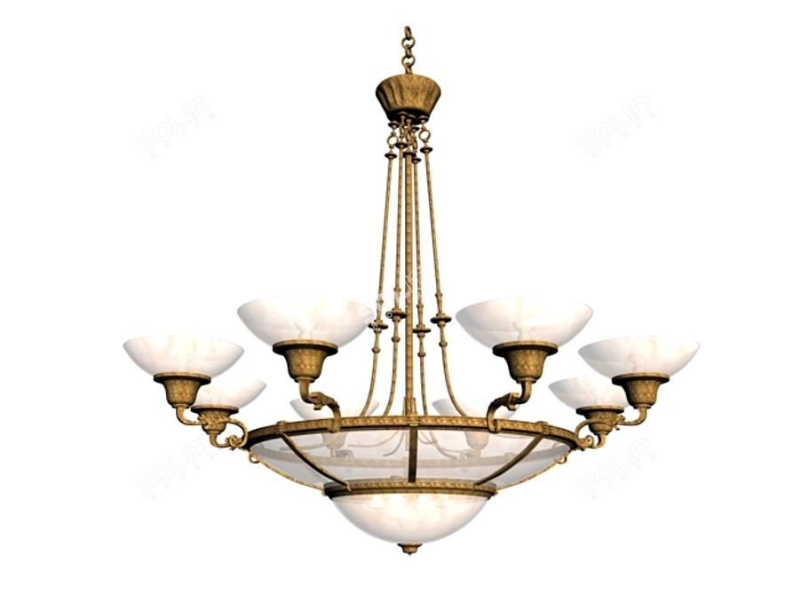 Elegant Leaf Chandelier 3D model image 1