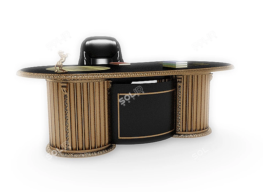 Elegant Asnaghi Director's Table 3D model image 1