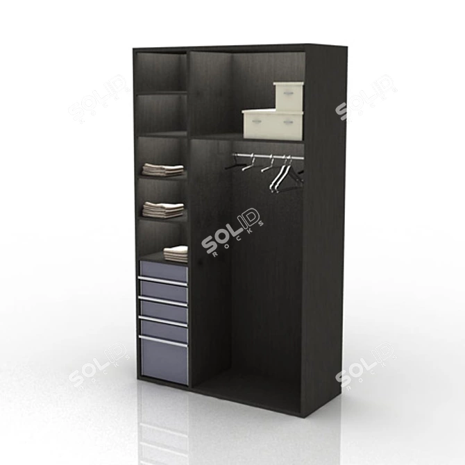 Interluebke Dressing Room: Veneer, Lacquer Finishes + Chrome Hardware 3D model image 1