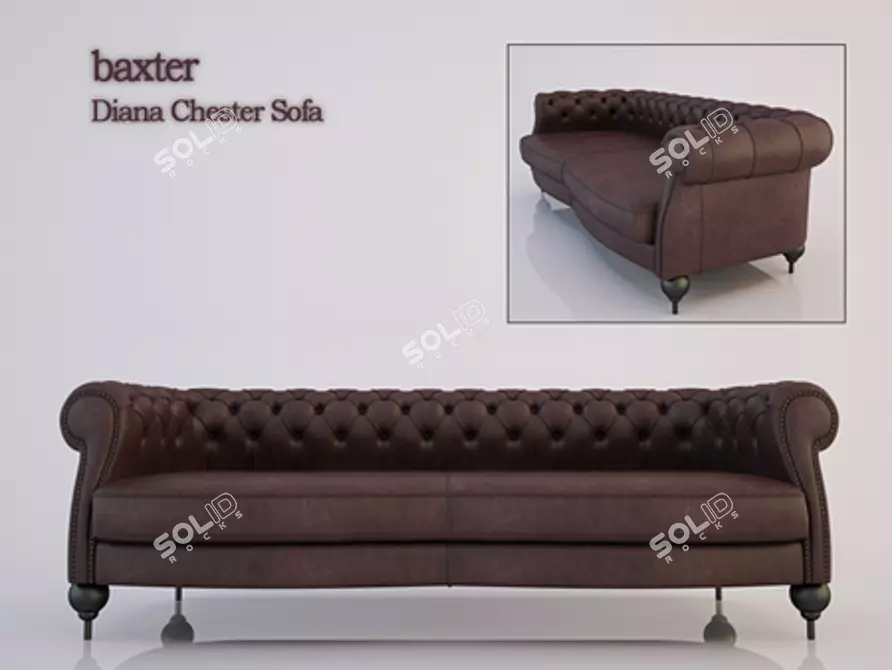 Elegant Diana Chester Sofa 3D model image 1