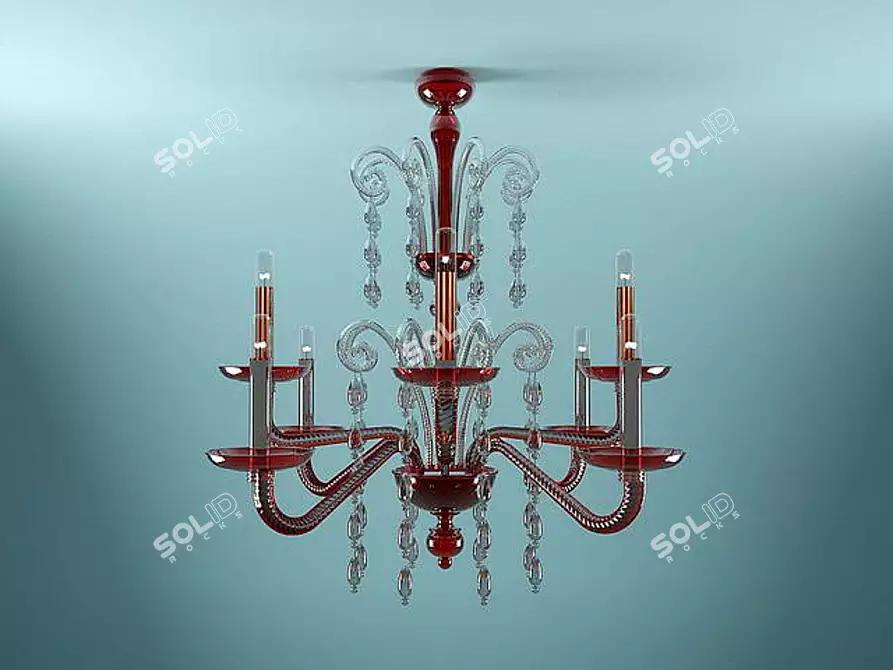 Elegant Barovier Toso Chandelier 3D model image 1