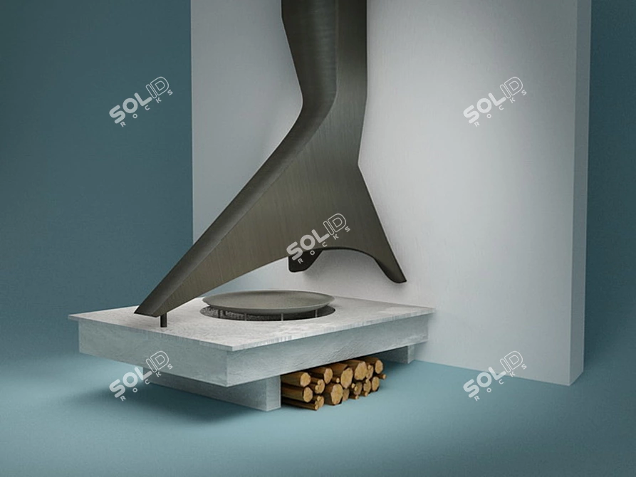 Contemporary Fire Pit 3D model image 1