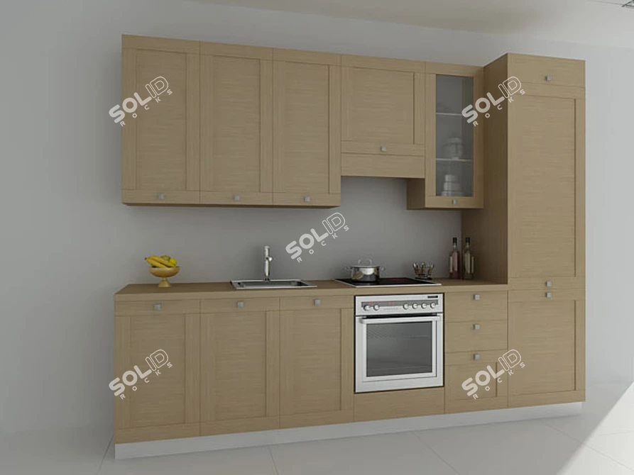 Modern Megan Kitchen 3D model image 1